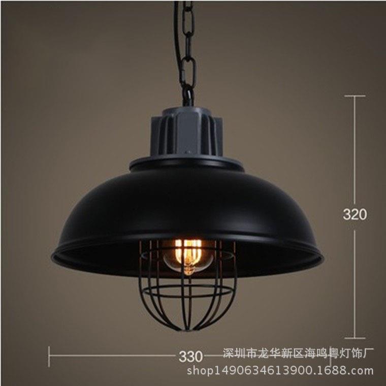 美式乡村工业风吊灯Loft餐厅吧台创意复古北欧铁艺单头锅盖吊灯
