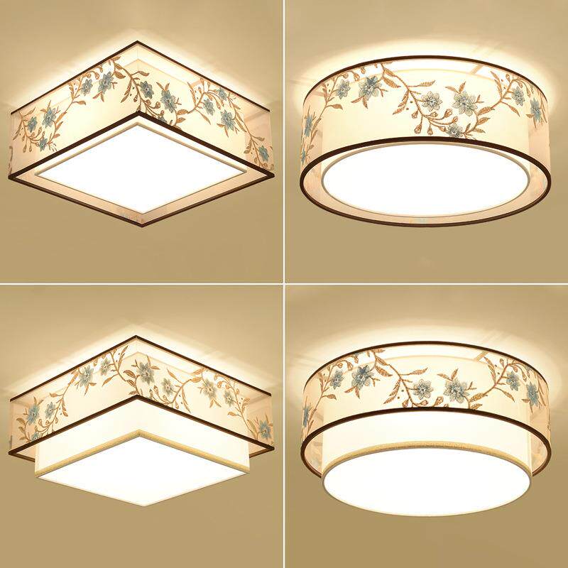 新中式吸顶灯正方形客厅灯简约现代卧室灯餐厅书房复古中国风灯具