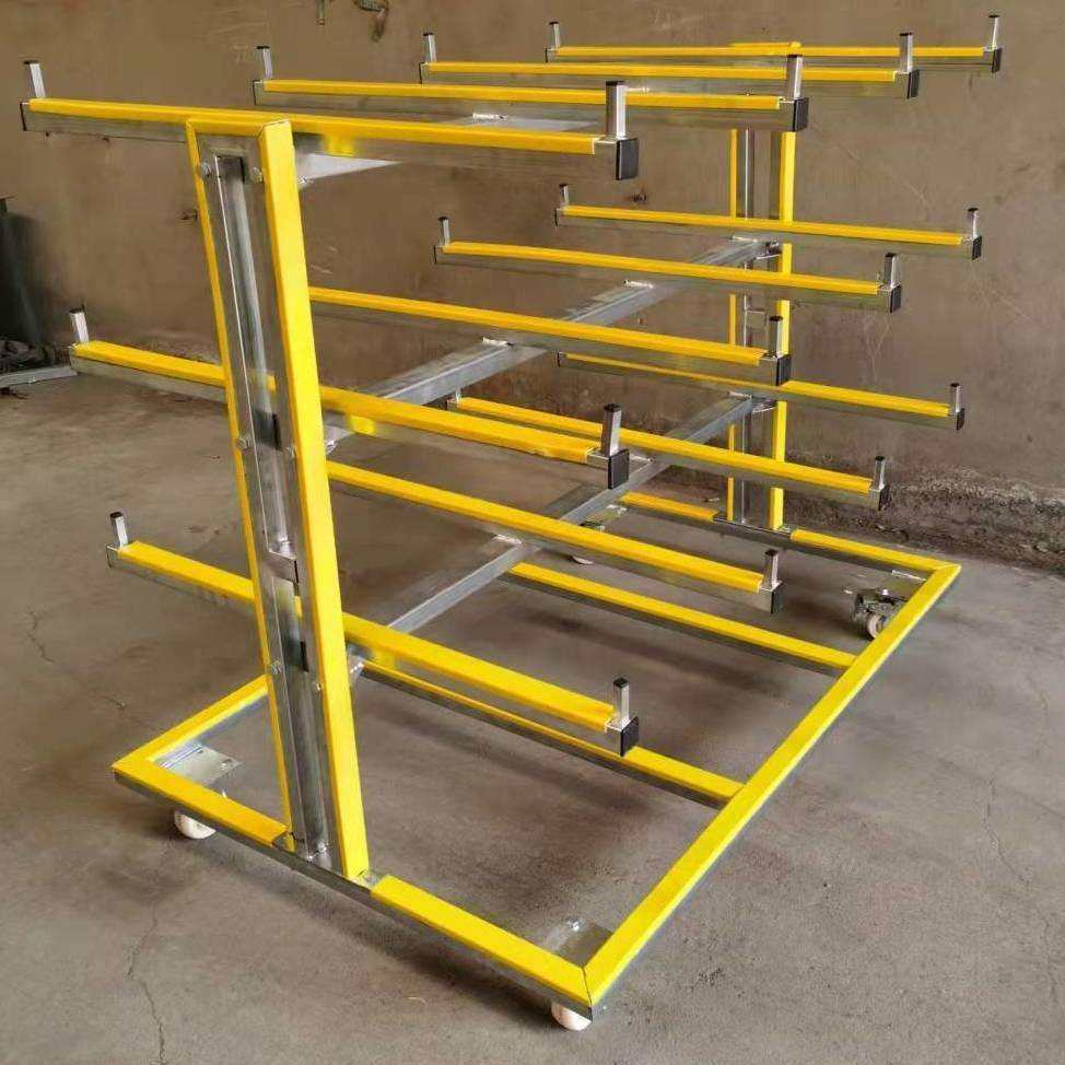 铝材材料架钢材铝型材托料推车门窗置物架工厂手推运输周转垒德株