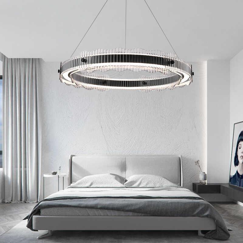 意式极简客厅吊灯现代简约2024新款圆形北欧创意卧室餐厅网红灯具