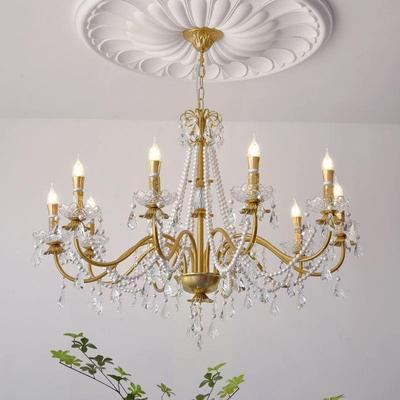 美式客厅吊灯复式轻奢挑空法式复古水晶灯楼梯酒店卧室餐厅灯