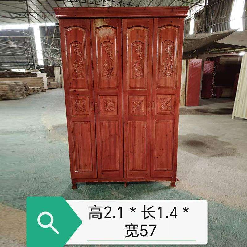 中式全实木杉木衣柜家用卧室六门四门衣柜农村乡下大容量储物衣橱