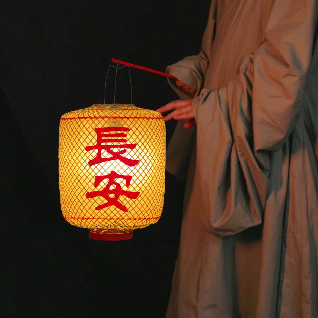 竹丝夜景古风仿古影视灯罩手提灯笼竹编手持拍照物油纸道具汉服