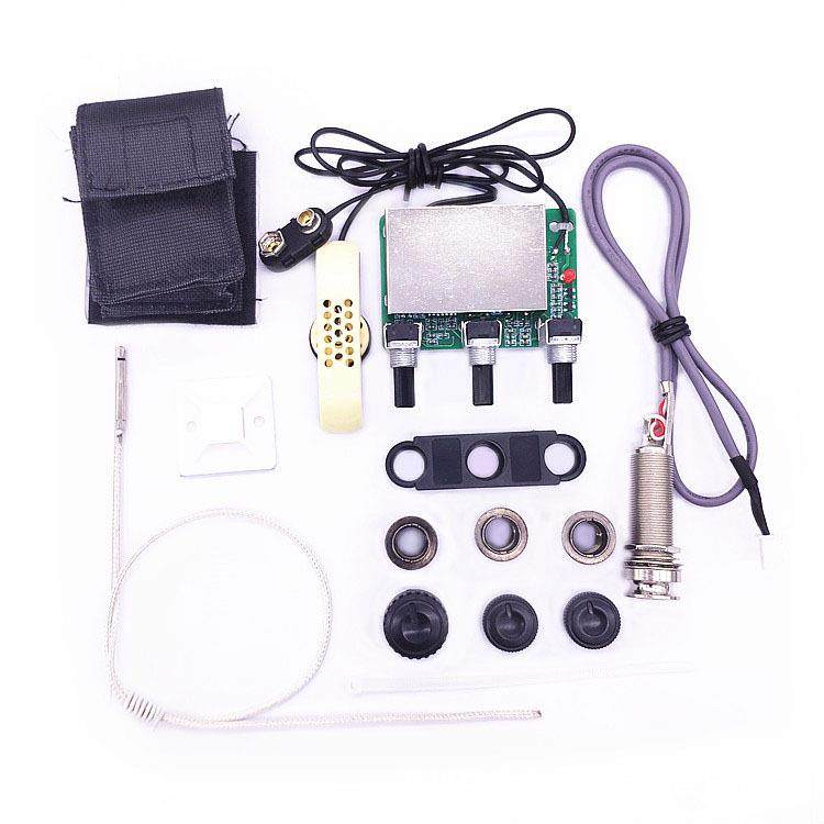 木吉他压电拾音器木吉他开孔拾音器3段EQ均衡器带麦克风打板直销