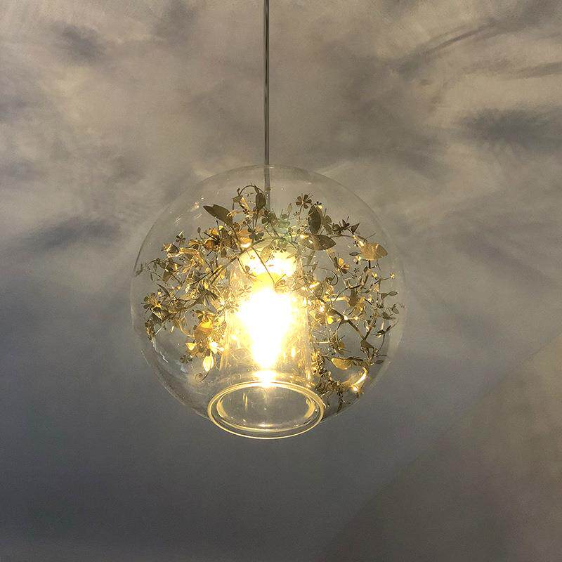 北欧卧室小吊灯现代简约玻璃圆球艺术灯创意时尚吧台餐厅客厅灯具