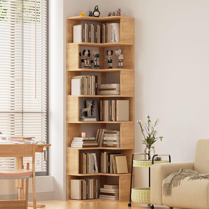 实木转角儿童书架拐角置物架落地家用角柜收纳置物柜简易学生书柜