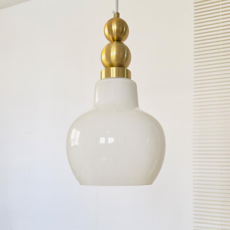 卧室床头小吊灯餐厅灯中古奶油风法式复古美式设计师吧台吊线灯