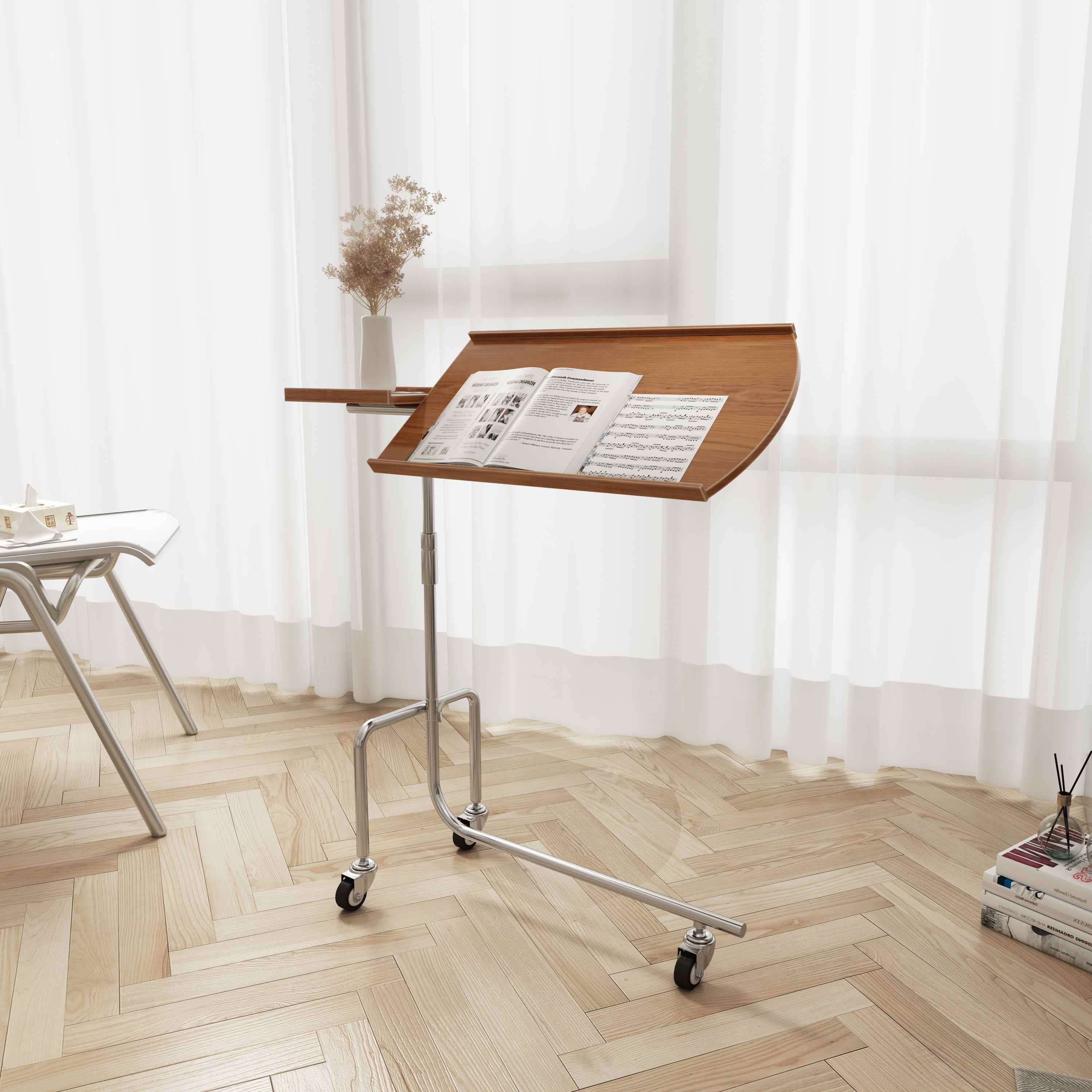 琴谱架边几中古升降小桌子小户型可移动沙发角几迷你床边推车