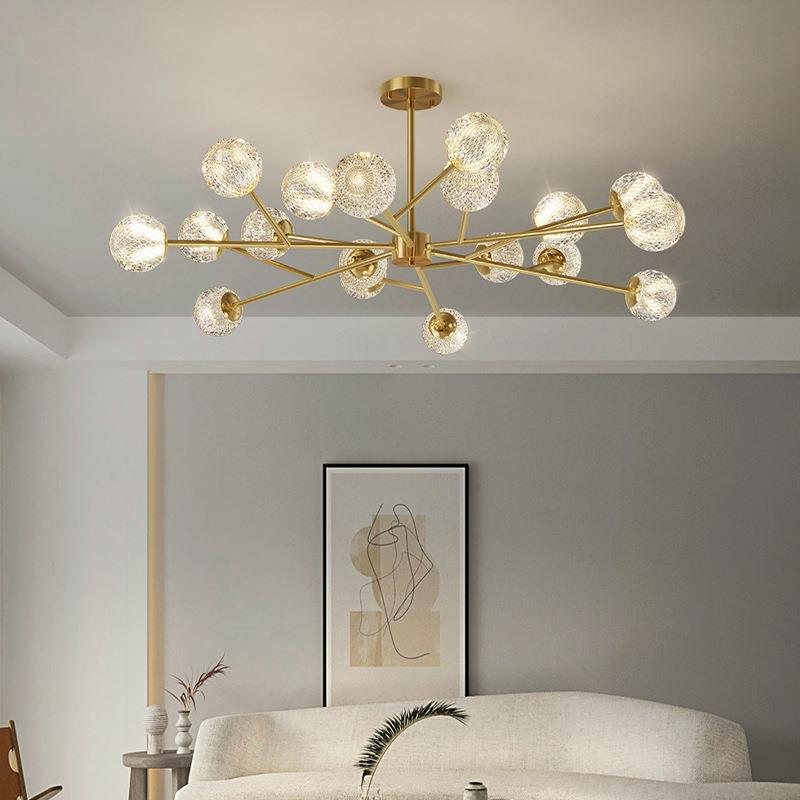 2023年新款全铜北欧客厅吊灯轻奢魔豆分子灯现代简约餐厅主卧室灯