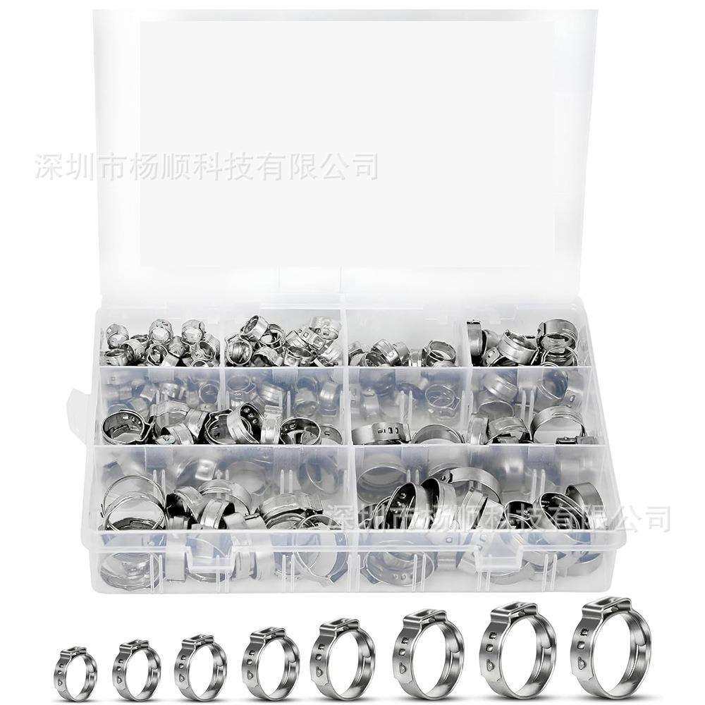 跨境145pcs盒装 304不锈钢单耳无极卡箍固定管夹6-23.5mm组合套装,鲜花速递/花卉仿真/绿植园艺,割草机/草坪机,淘宝优惠券,粉丝福利购,淘宝优惠卷