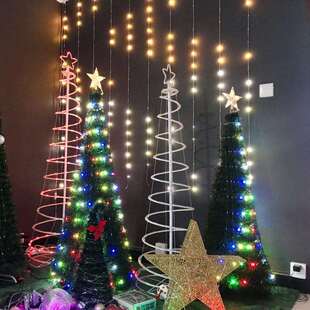 亚马逊 点控RGB多色智能圣诞树灯酒店商场门庭室内圣诞节装饰