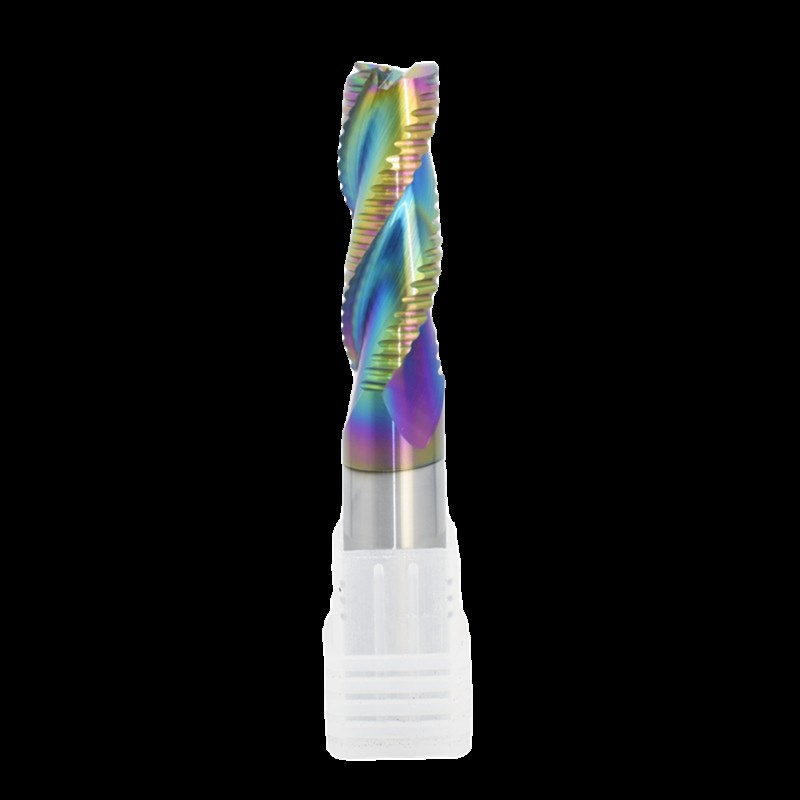 铝用粗皮铣刀60度七彩涂层x铝合金钨钢开粗波刃加长波纹3刃刀