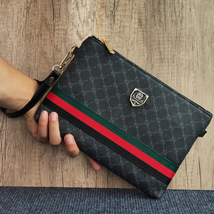 休闲包潮流新款印花手包男百搭简约夹包钱包时尚手拿包一包多用女