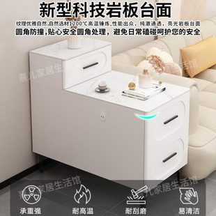 客厅小桌子侧板沙发边柜家用轻奢边岩现代简约茶几储物柜几边水茶