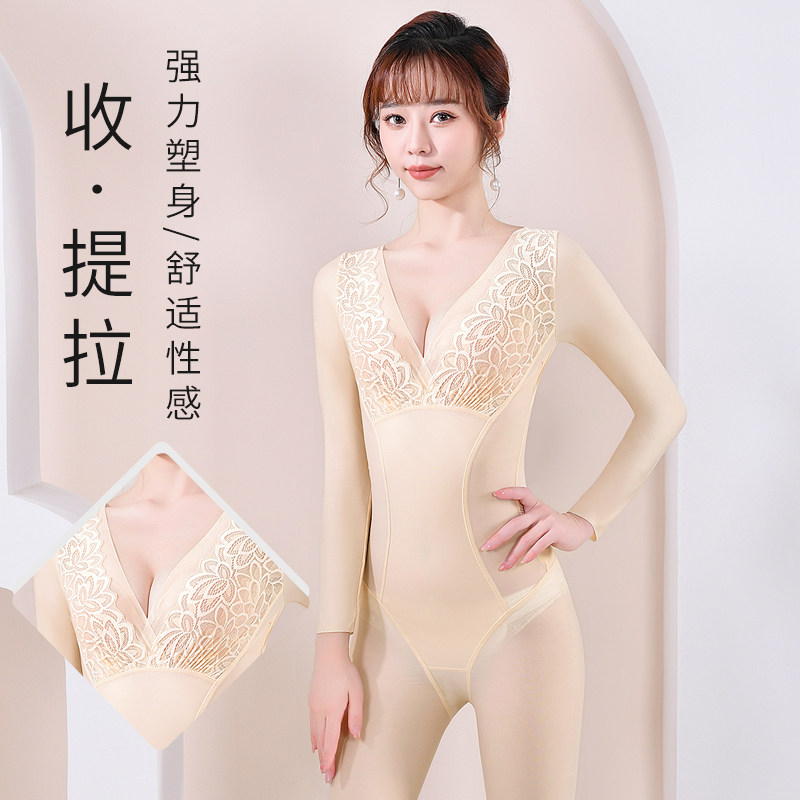 长袖长裤塑身衣产后收腹提臀束腰后脱美体塑形打底裤保暖连体内衣