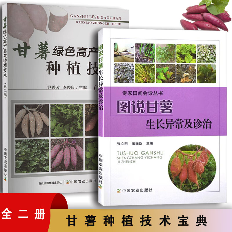 2册图说甘薯生长异常及诊治+甘薯绿色高产高效种植技术甜薯地瓜番薯白薯红薯山芋紫薯芋头栽培种植技术大全书籍病虫害防治诊断