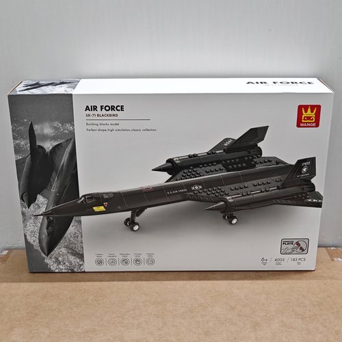 万格军事系列4005SR-71黑鸟侦察机小颗粒兼容183pcs拼装积木玩具