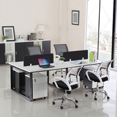 办公家具职员办公桌椅组合2 6人位简约现代办公室员工桌子卡座