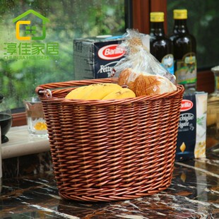 藤编购物篮野餐篮竹篮子柳编手提篮水果篮礼品篮淳佳家居菜篮子