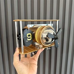 创意自动翻页钟表复古客厅摆件座钟现代简约机械时钟摆钟家装 台钟