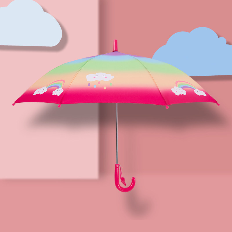 儿童雨伞超轻便宝宝彩虹雨伞幼儿园可爱小孩小学生男女童公主长柄