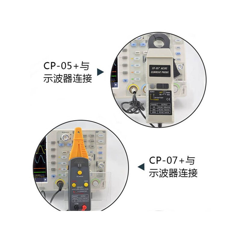 OWON利利普CP05+/CP07+示波器电流探头交直流检测电流钳BNC接口