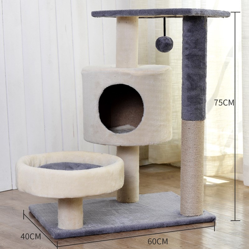 外贸绒布猫爬架猫窝N猫别墅猫咪玩具