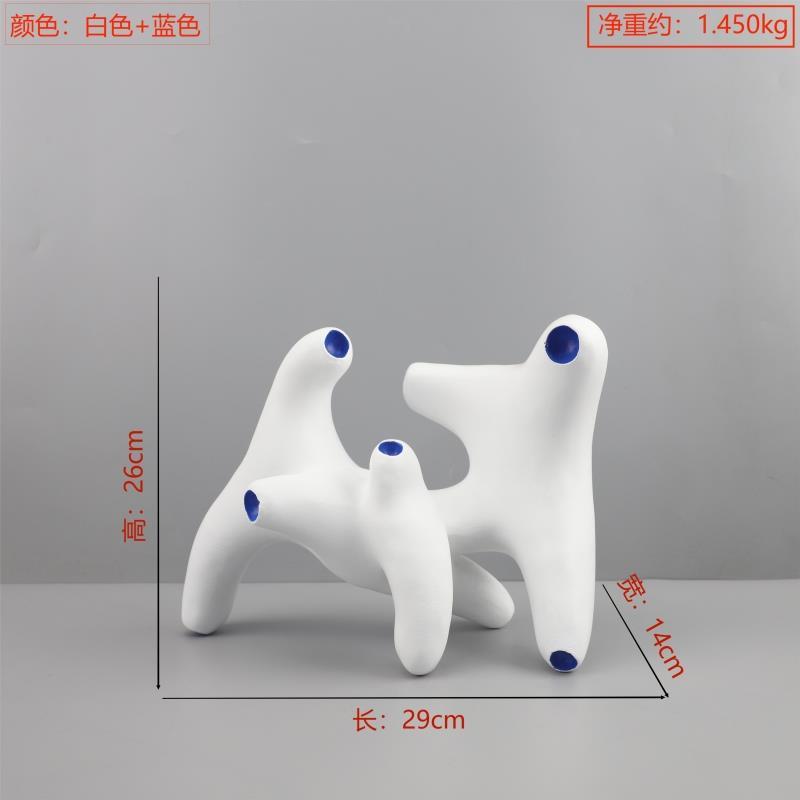 .现代简约卡通几何树脂艺术摆件客厅展示柜玄关儿童房家居桌面装
