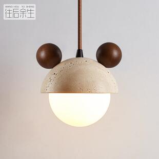 奶油风卧室床头吊灯温馨可爱儿童房北欧升降2025新款主卧花苞灯具