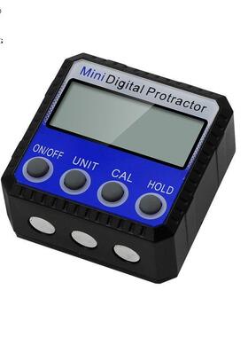 迷你角度尺倾斜角度测量工具 蓝色数显倾角仪 多角度翻转强磁吸附