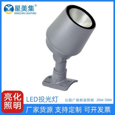 50WLED户外防水投光灯草坪别墅亮化投光灯照树圆形大功率投光灯