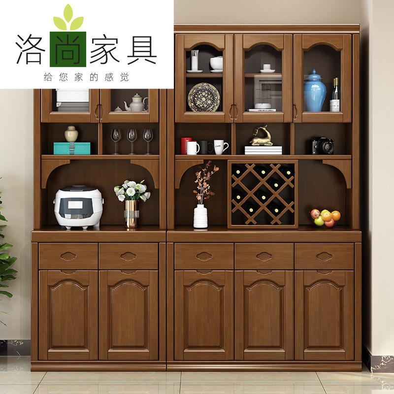 新中式实木客厅酒柜餐厅餐边柜现代简约储物柜厂家直销开放式储物