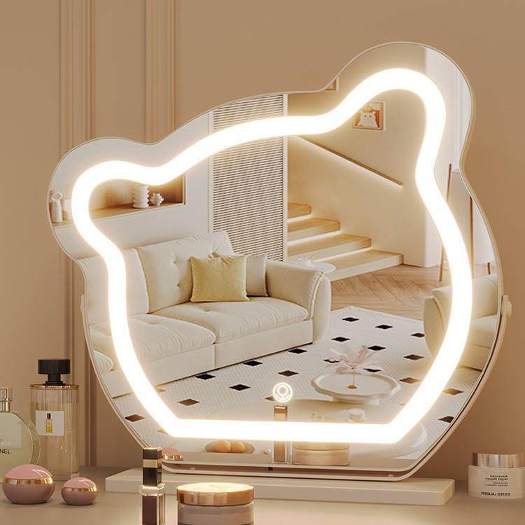 少女心化妆镜大号双面可翻转宿舍台式梳妆镜学生桌面立式公主镜子