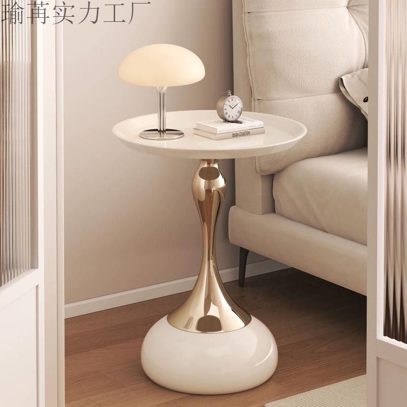 铁艺床头柜简约现代家用卧室小型可移动奶油风边几创意置物架桌子