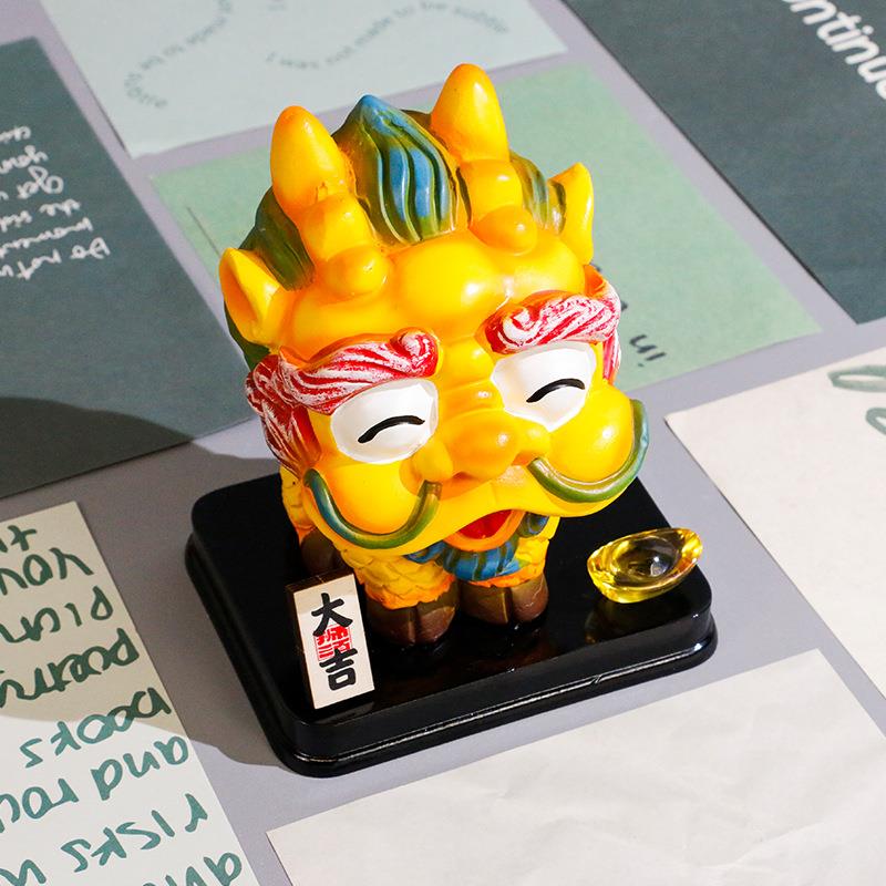 狮三百®麒麟萌系动物可爱卡通客厅摆件床头摆放创意桌面祝福中式