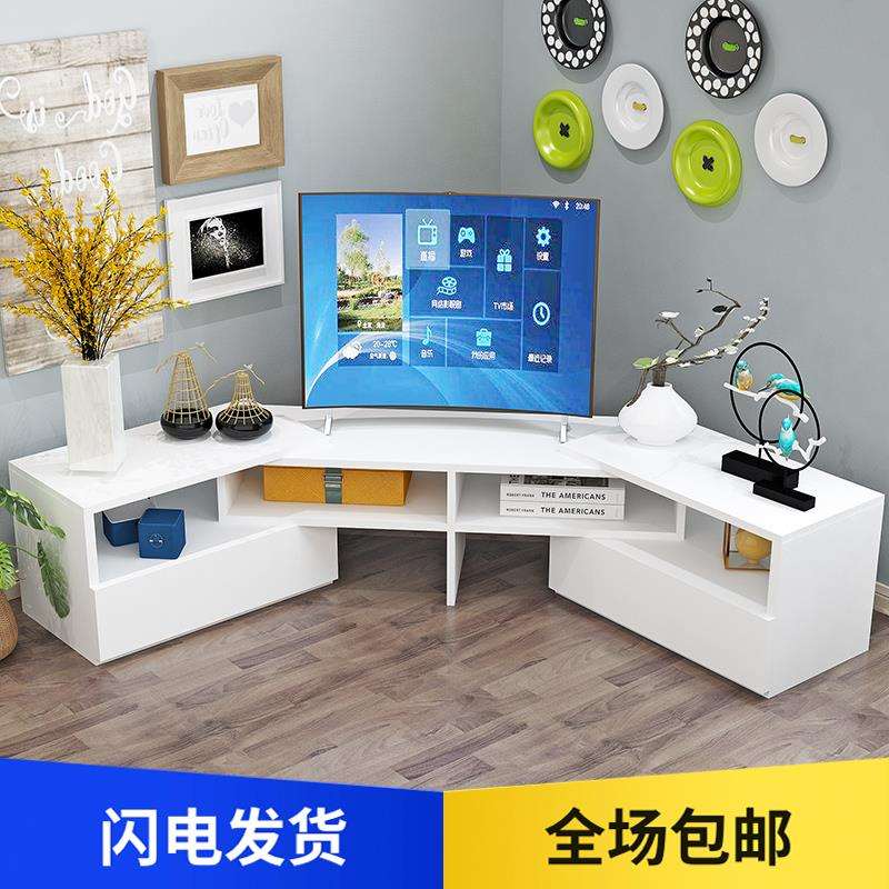 W6转角墙角三角柜简约现代小户型伸缩客厅液晶组合电视柜可定 做