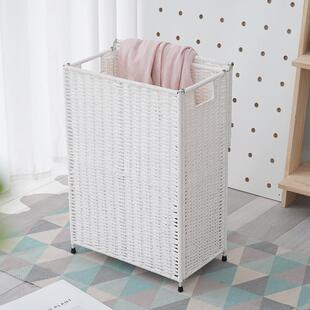 简约可移动编织收纳筐家用脏衣服整理篓大容量客厅杂物玩具置物篓