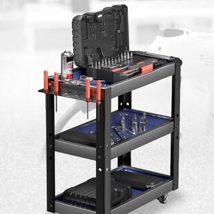 三层工具车汽修工具箱车间移动工具柜工具车零件工具收架银犀