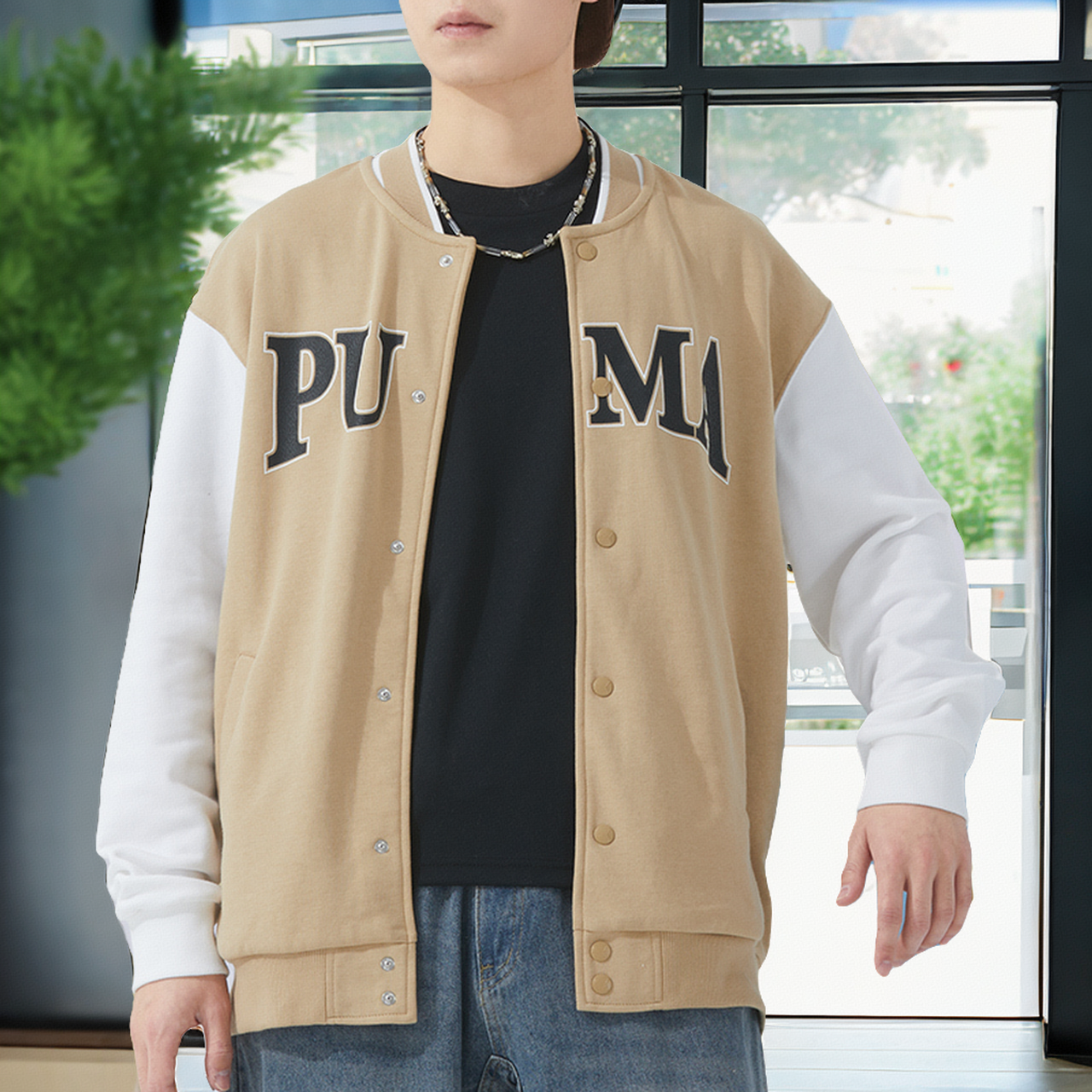 PUMA彪马复古撞色棒球服外套