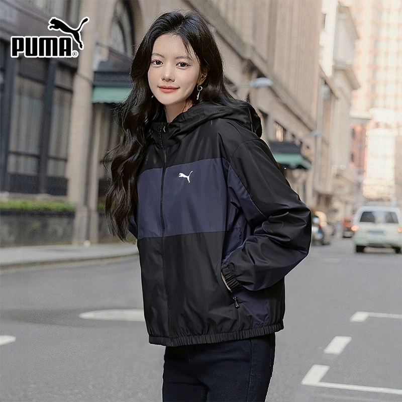 PUMA彪马外套女装25秋季新款撞色复古女士开衫运动服上衣连帽夹克