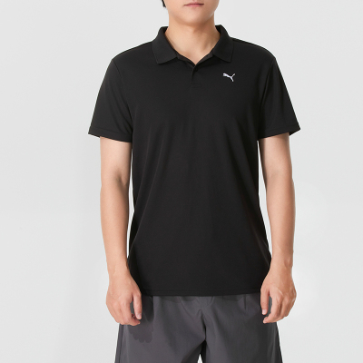 PUMA彪马POLO衫男装女装2025夏季新款黑色翻领T恤衫宽松健身短袖