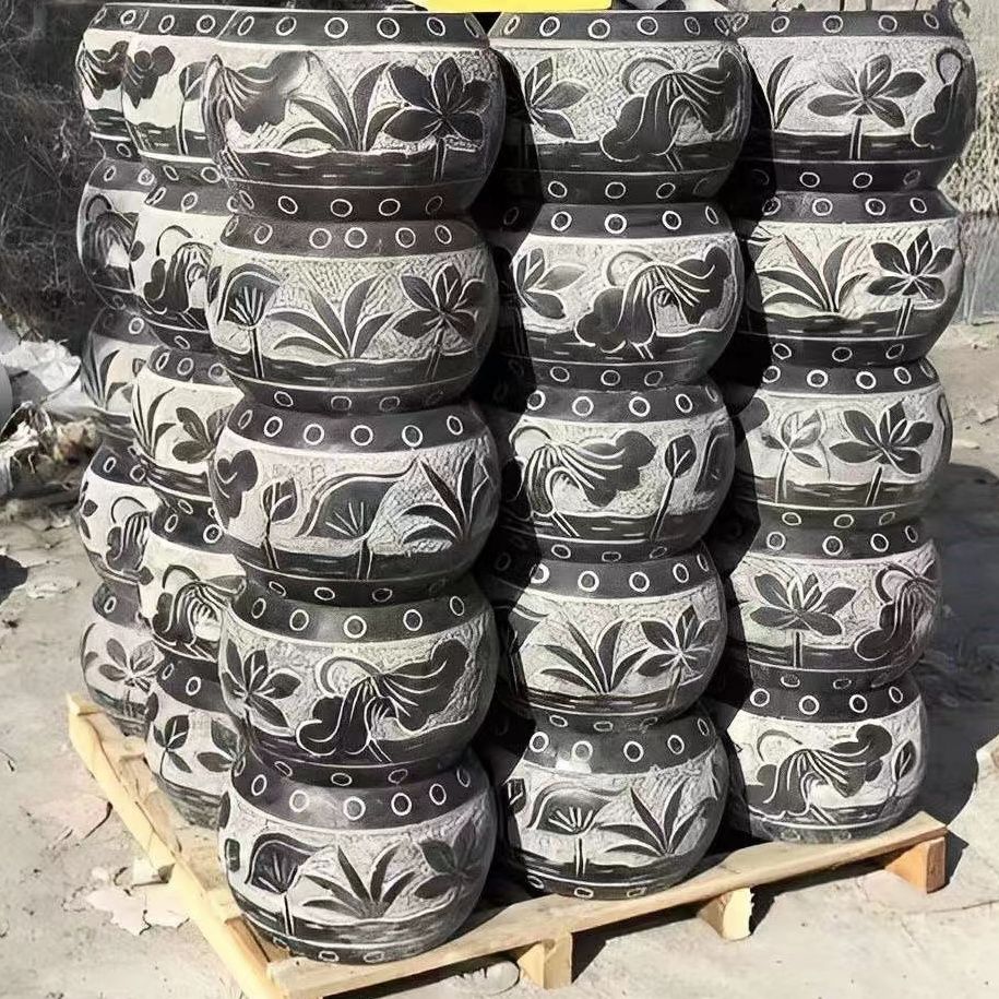 青石柱墩底座石墩子垫基石柱脚石石雕