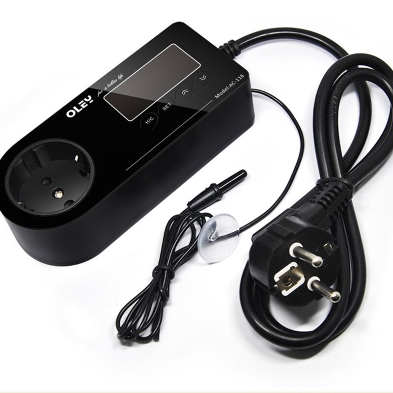 高精度智能欧标插排式电子温控器AC-118L爬宠水族养殖加热垫守宫