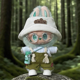搪胶绿1拉娃娃着bubu服装一二衣服三替7cm可爱套装公仔蘑菇娃衣