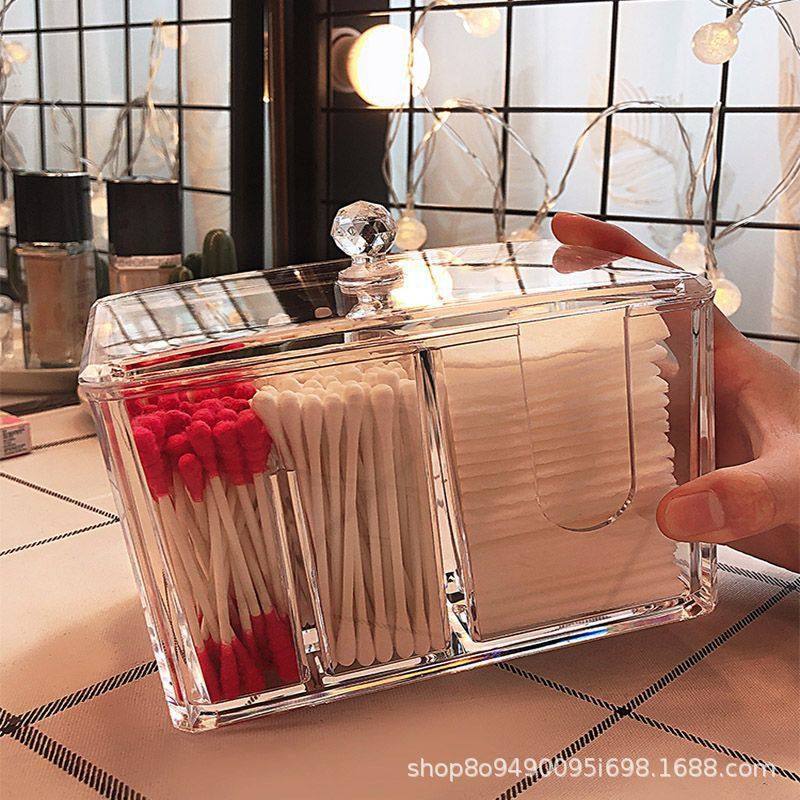 化妆棉收纳盒棉签盒桌面梳妆台化妆品防尘口红亚克力收纳桶储物,收纳整理,首饰盒,淘宝优惠券,粉丝福利购,淘宝优惠卷