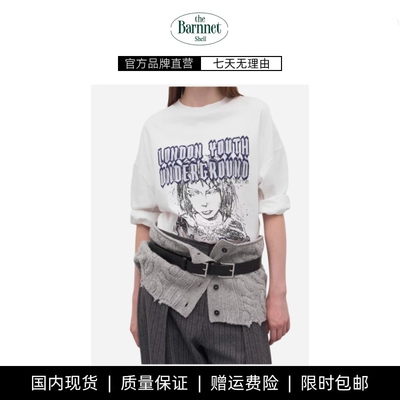 【现货】theBarnnet shell韩国 涂鸦字母长袖宽松休闲长袖T恤上衣