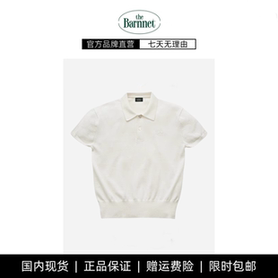 【现货】THE BARNNET夏季韩风八奶休闲翻领修身纯棉短袖POLO衫女