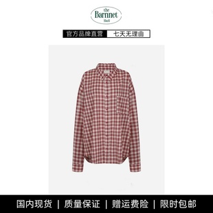【现货】theBarnnet shell中村一叶同款格纹衬衫韩系大版长袖衬衣