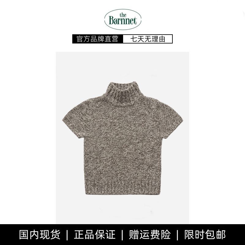 【现货】韩国thebarnnet八奶家套头羊毛针织衫短袖纯色修身毛衣女