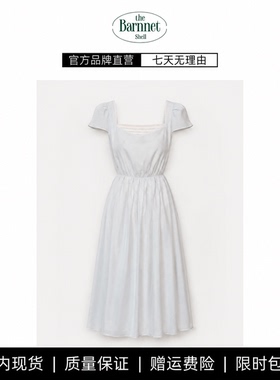 【现货】theBarnnet shell韩国蓝色连衣裙方领泡泡袖韩系女装仙女